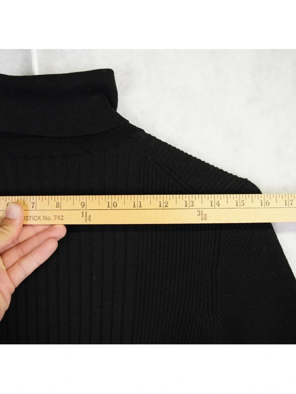Prada Black Ribbed Knit Turtleneck Sweater Size 44 US Size Medium Luxury Design